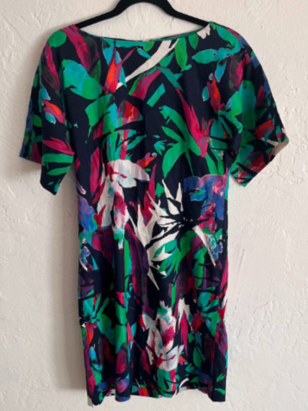 Artelier Nicole Miller Tropical Abstract Floral Sheath Dress Size 8